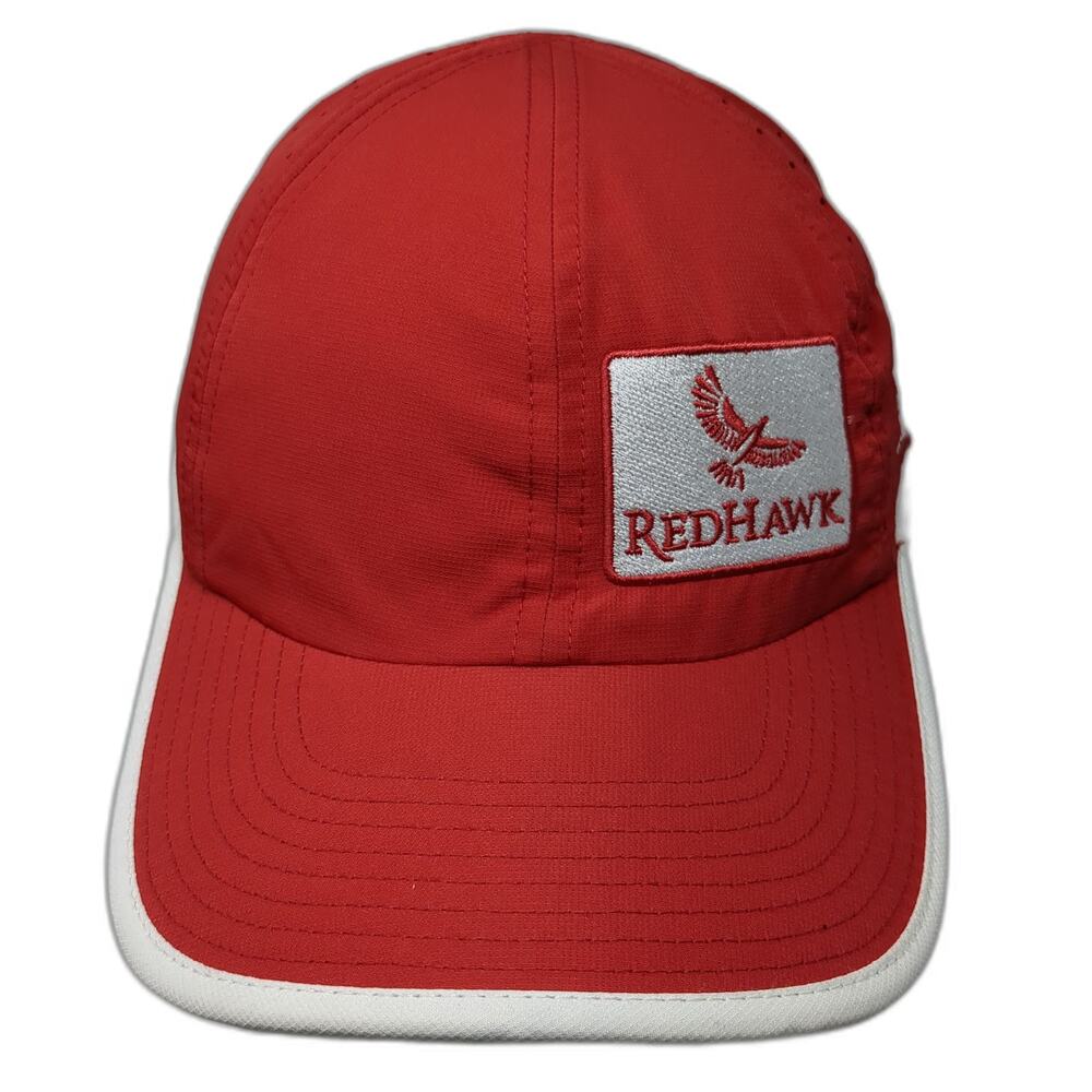 Richardson Baseball Cap Red L Nampa Idaho Redhawk Performance Golf Hat Strapback
